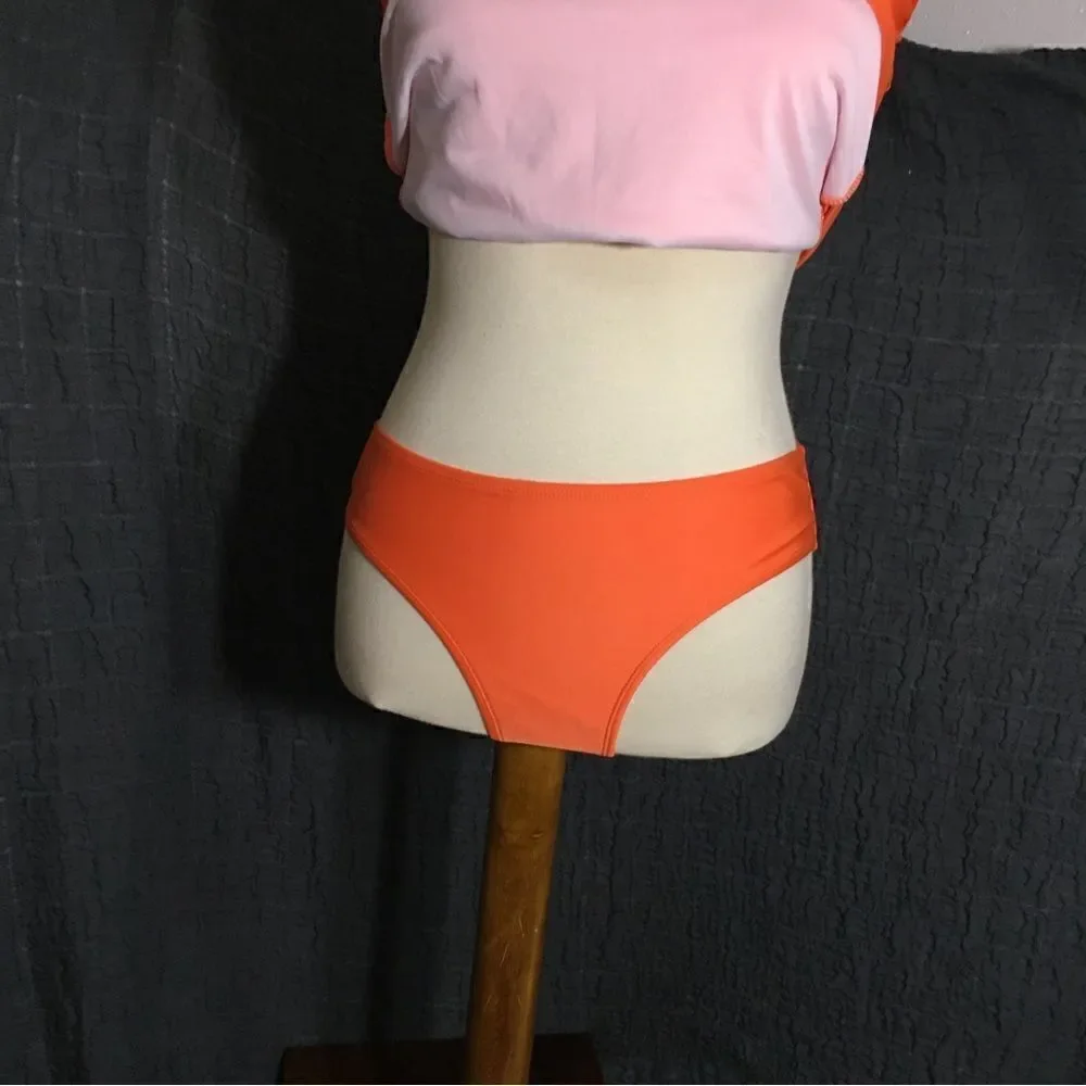 Bobbie Brooks NWT Orange Two Piece Swimset Size L